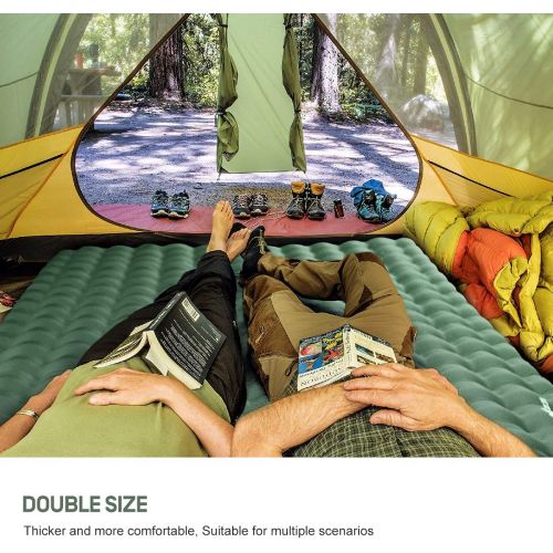  ETROL Double Sleeping Pad - Inflating Camping Pads for Camping 2 Person (82x54), Lightweight Thick 5 Compact Tent Mat for Car Traveling Hiking Patio Indoor - Ripstop, Anti-Leakage,