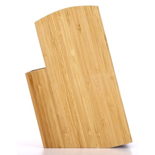  ETTU Kitchen Bamboo Universal Knife Block - Extra Large Two-tiered Slotless Wooden Knife Stand, Organizer & Holder - Convenient Safe Storage for Large & Small Knives & Utensils - Easy to Clean