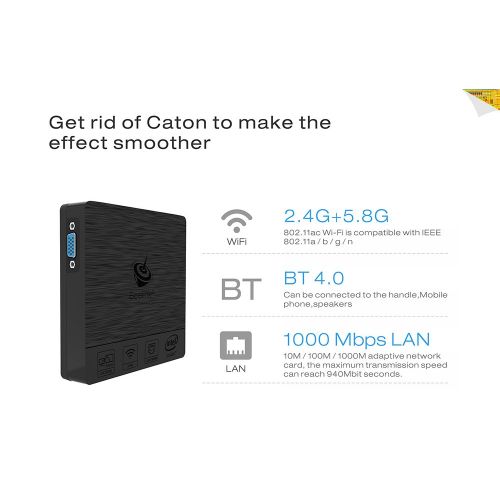  ETbotu 1000Mbps Mini PC 4GB  64GB Intel Atom x5-Z8350 Processor LAN WiFi Windows 10 Dual Screen Display-US Regulations