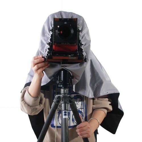  ETone eTone 140x140CM Silver And Dark Black Cloth Wrapping Focusing Hood For All Brand Of 5x7 Or 8x10 Large Format Camera