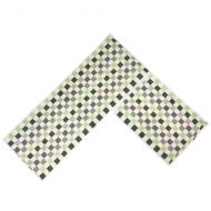 EUCH Non-slip Rubber Backing Carpet Kitchen Mat Doormat Runner Bathroom Rug 2 Piece Sets,17x47+17x23 (Green Mosaic)