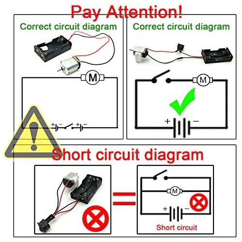  [아마존베스트]EUDAX 6 set Rectangular Mini Electric 1.5-3V 24000RPM DC Motor with 84 Pcs Plastic Gears,Electronic wire, 2 x AA Battery Holder ,Boat Rocker Switch,Shaft Propeller for DIY Science