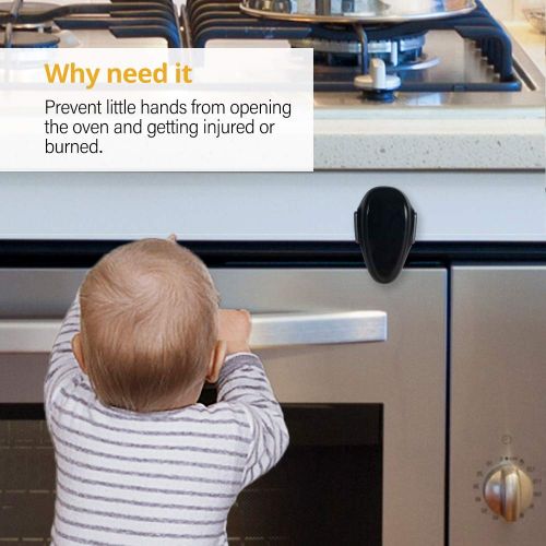  [아마존베스트]EUDEMON Childproof Oven Door Lock, Oven Front Lock Easy to Install and Use Durable and Heat-Resistant 3M Tapes no Tools Need or Drill(1 Pack,Grey)