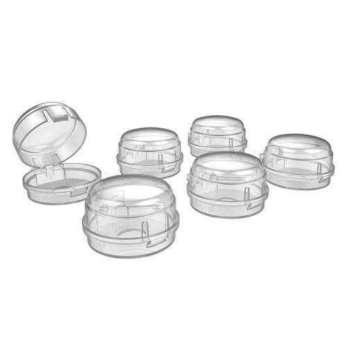  [아마존베스트]EUDEMON Eudemon (6 Pack, Clear 1.47 Height × 1.54 Diameter) Mini Covers, Suit for Small Gas Knob,Safety Children Kitchen Stove Knob Covers & 12 Pack US Type Socket Plug Cover