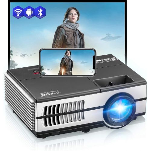  EUG Mini Wifi Projector with Bluetooth 2800lumen LCD LED Android Projectors Portable HDMI USB VGA Audio for Home Theater Cinema Outdoor Movie Game Console,Airplay Miracast Wireless Cas