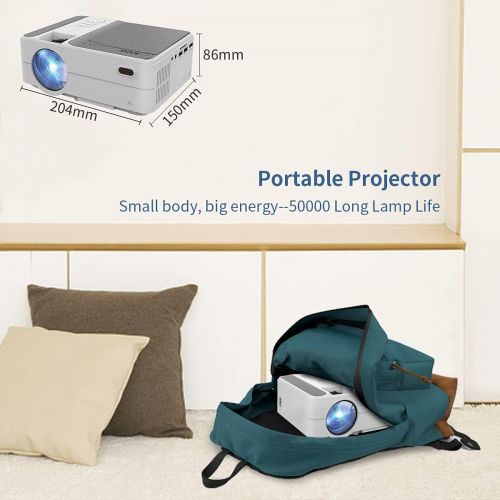  EUG Mini Projector for Outdoor, iOS Android Phone, Wireless HD Projector with WiFi, 1080P YouTube Supported, Portable Video Projector Camping Backyard Movie Nights, Proyector Home Ente