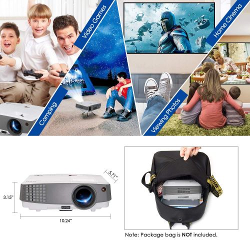  EUG Portable WiFi Wireless Projector with Bluetooth 2018 Smart LCD TV Video Projector, HDMI USB VGA AV Android OS for Home Theater System Outdoor Movies DVD Laptops PS43 Wii Suppo