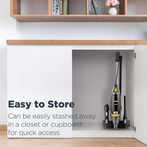  Eureka Flash Lightweight Stick Vacuum Cleaner, 15KPa Powerful Suction, 2 in 1 Corded Handheld Vac for Hard Floor and Carpet, Black