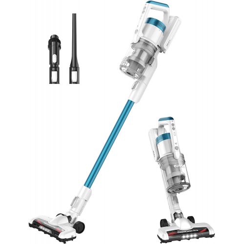  Eureka RapidClean Pro Lightweight Cordless Vacuum Cleaner, High Efficiency Powerful Digital Motor LED Headlights, Convenient Stick and Handheld Vac, Essential, White