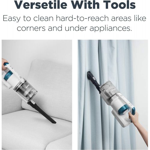  Eureka LED Headlights, Efficient Cleaning with Powerful Motor Lightweight Cordless Vacuum Cleaner, Convenient Stick and Handheld Vac, Flex Blue