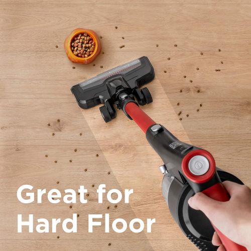  EUREKA Cordless Vacuum Cleaner, High Efficiency for All Carpet and Hardwood Floor LED Headlights, Convenient Stick and Handheld Vac, Basic Red