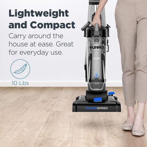  Eureka PowerSpeed Bagless Upright Vacuum Cleaner, Pet Turbo, Black