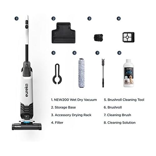  Eureka All in One Wet Dry Vacuum Cleaner and Mop for Multi-Surface Lightweight Self-Cleaning System, for Hard Floors and Area Rugs, 2-in-1, Corded