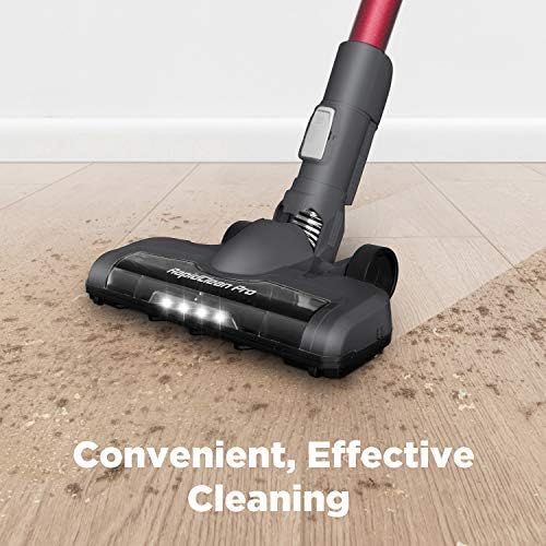  Eureka RapidClean Pro LED Headlights, Efficient Cleaning with Powerful Motor Lightweight Cordless Vacuum Cleaner, Convenient Stick and Handheld Vac, Red