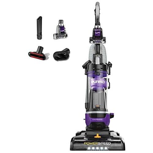  Eureka PowerSpeed Lightweight Bagless Upright Vacuum Cleaner with Pet Turbo Brush, for Carpet and Hard Floor, Purple