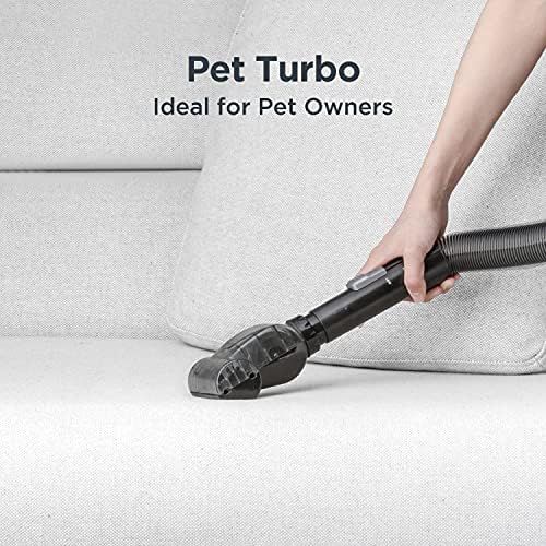  Eureka FloorRover Bagless Upright Pet Vacuum Cleaner, Swivel Steering for Carpet and Hard Floor, Grey and Red