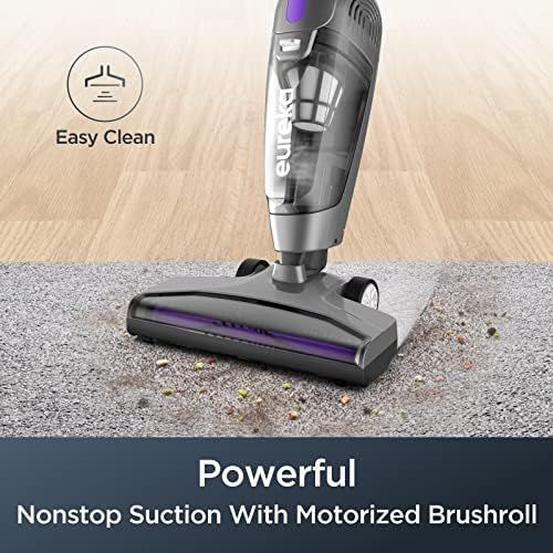  Eureka Lightweight Corded Stick Vacuum Cleaner Powerful Suction Convenient Handheld Vac with Filter for Hard Floor, 3-in-1, Purple