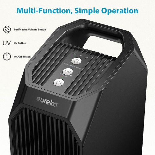  Eureka Instant Clear NEA120 Air Purifier, 3-in-1 Ultra Silent Air Cleaner with True HEPA Filter, Carbon Activated Filter and UV LED