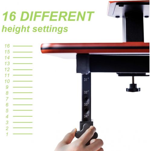  [아마존 핫딜] EUREKA ERGONOMIC Height Adjustable Standing Desk, Mobile Desk with Detachable Hutch 40, Teak