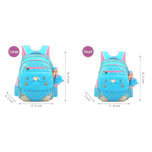  EURO SKY Children School Backpack Bags for Girls Students PU Leather Z-Blue S