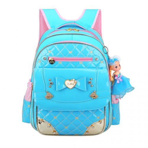  EURO SKY Children School Backpack Bags for Girls Students PU Leather Z-Blue S