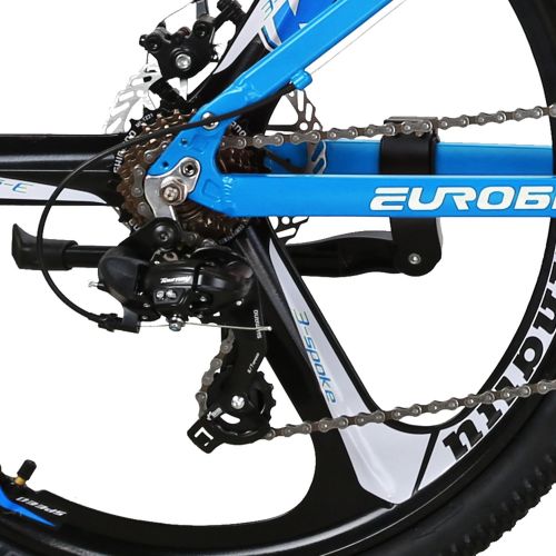  EUROBIKE EURA6 Aluminum Mountain Bike 21 Speed 26 Inch 3 Spoke Wheels Dual Suspension Folding Bike