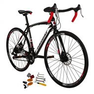 Eurobike Dual Disc Brake Road Bike 49cm/54cm/56cm Steel Frame Adult Bike 21 Speed 700C Road Bicycle