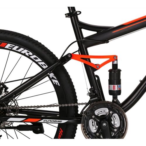  EUROBIKE Moutain Bike TSM Bicycle 21-Speed Bike 27.5-Inches Wheels Adult Bike Dual Suspension Bike (3-Spoke Wheel)