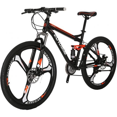  EUROBIKE Moutain Bike TSM Bicycle 21-Speed Bike 27.5-Inches Wheels Adult Bike Dual Suspension Bike (3-Spoke Wheel)