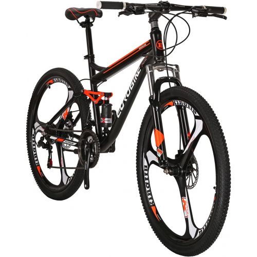  EUROBIKE Moutain Bike TSM Bicycle 21-Speed Bike 27.5-Inches Wheels Adult Bike Dual Suspension Bike (3-Spoke Wheel)