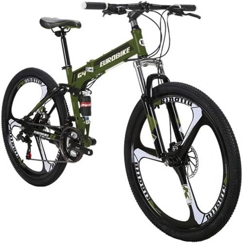  EUROBIKE 26Inch Folding Bike 17Inch Steel Frame Mag Wheel Mountain Bicycle for Adult