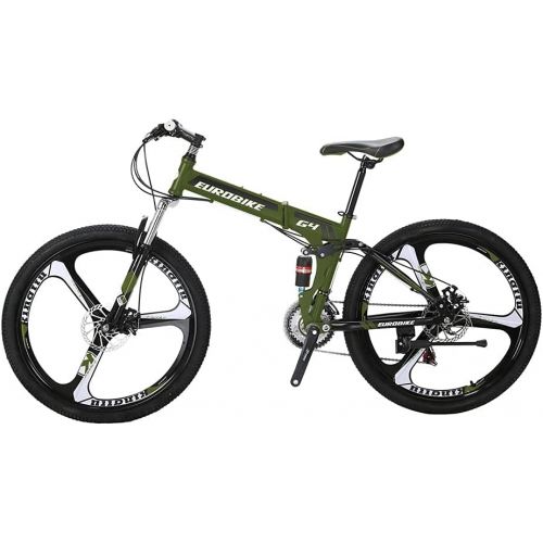  EUROBIKE 26Inch Folding Bike 17Inch Steel Frame Mag Wheel Mountain Bicycle for Adult