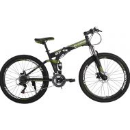 EUROBIKE Folding Mountain Bike 21 Speed Full Suspension Bicycle 27.5 inch MTB