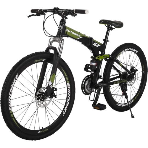  EUROBIKE Folding Mountain Bike 21 Speed Full Suspension Bicycle 27.5 inch MTB