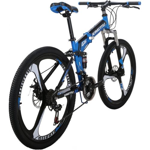  EUROBIKE YH-G6 Folding Bike for Adults 26 Inch Wheels 21 Speed Full Suspension Dual Disc Brakes Mountain Bikes Foldable Frame Bicycle