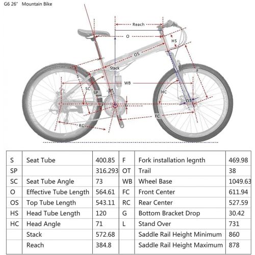  Eurobike 26 in Folding Mountain Bikes for Adult Men and Women G6