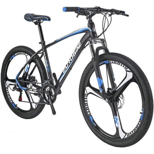  EUROBIKE 29” /27.5 Mountain Bike Lightweight Aluminum Frame Front Suspension Daul Disc Brakes 21 Speed Mens Bicycle 29er