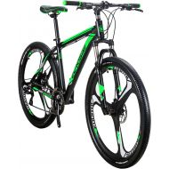 EUROBIKE YH-X9 Mountain Bike Aluminum Frame 29 Inch Wheels 21 Speed Shifter Dual Disc Brakes Front Suspension 29er Mens Bicycle