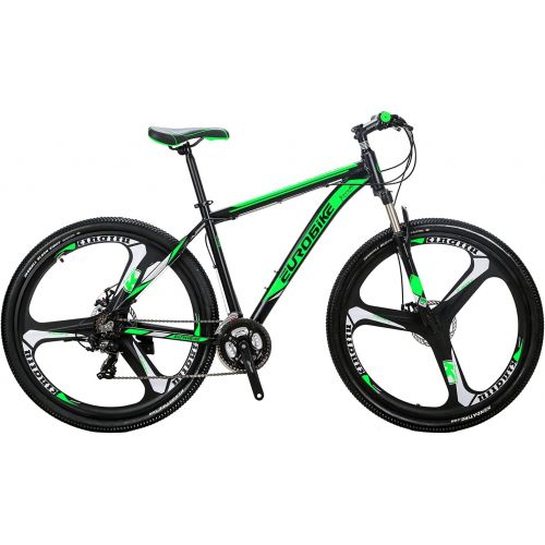  EUROBIKE YH-X9 Mountain Bike Aluminum Frame 29 Inch Wheels 21 Speed Shifter Dual Disc Brakes Front Suspension 29er Mens Bicycle