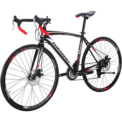  Eurobike Dual Disc Brake Road Bike 49cm/54cm/56cm Steel Frame Adult Bike 21 Speed 700C Road Bicycle