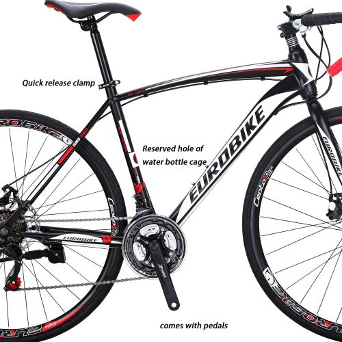  EUROBIKE OBK Road Bike 700C Wheels 21 Speed Daul Disc Brakes Mens or Womens Bicycle Cycling 54cm/49cm Frame