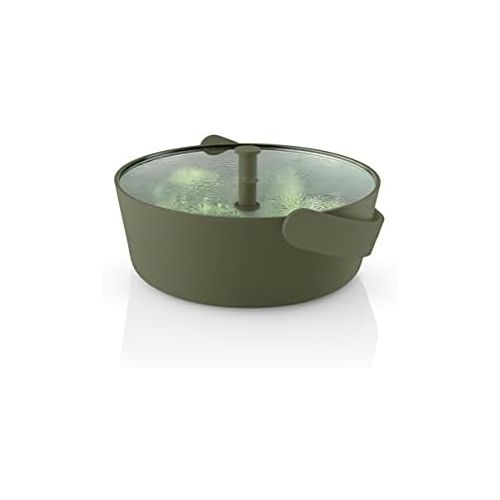  EVA SOLO Microwave steamer, green tool, after just a few minutes in the Microwave at 900 watts, the vegetables are cooked