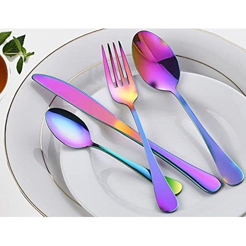  [아마존베스트]EvaCrocK Travel Utensils | 9-Piece Portable Camping Silverware Set Including Knife Fork Spoons Straws Chopsticks Cleaning Brush, Reusable Utensils Stainless Steel Travel Flatware [