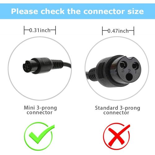  [아마존베스트]EVAPLUS 42V 2A Power Adapter PowerFast 3-Prong Inline Connector for Pocket Mod Sports Mod and Dirt Quad Lithium Battery Charger