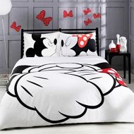 EVDAY 3D Mickey Minnie Mouse Kids Duvet Cover Set 3 Piece Microfiber Polyester White Background Cute Cartoon Bed Cover Set Including 1Duvet Cover,2Pillowcases Twin Size