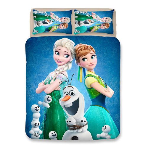  EVDAY Frozen Elsa and Anna Sister Bedding for Girls Comforter Cover Set Including 1Duvet Cover,2Pillowcases King Queen Full Twin Size