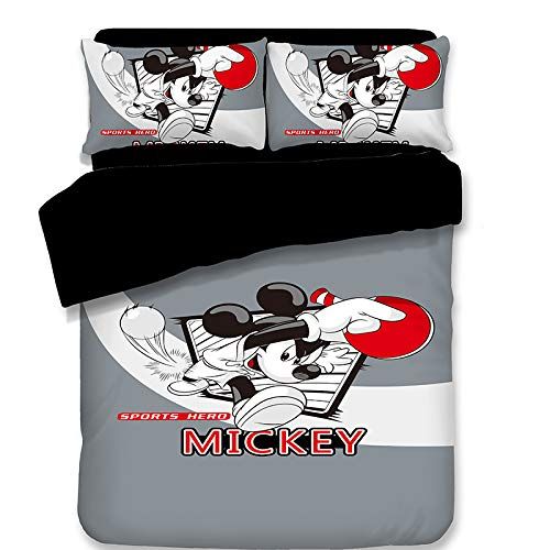  EVDAY 3D Mickey Mouse with Basketball Bedding for Boys Bed Set Including 1Duvet Cover,2Pillowcases King Queen Full Twin Size