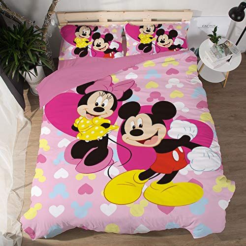  EVDAY 3D Mickey Mouse with Basketball Bedding for Boys Bed Set Including 1Duvet Cover,2Pillowcases King Queen Full Twin Size