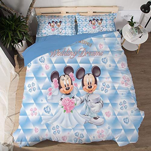  EVDAY 3D Mickey Mouse with Basketball Bedding for Boys Bed Set Including 1Duvet Cover,2Pillowcases King Queen Full Twin Size