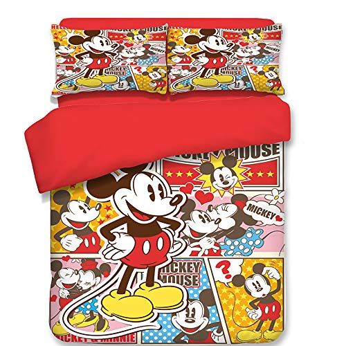  EVDAY 3D Mickey Mouse with Basketball Bedding for Boys Bed Set Including 1Duvet Cover,2Pillowcases King Queen Full Twin Size